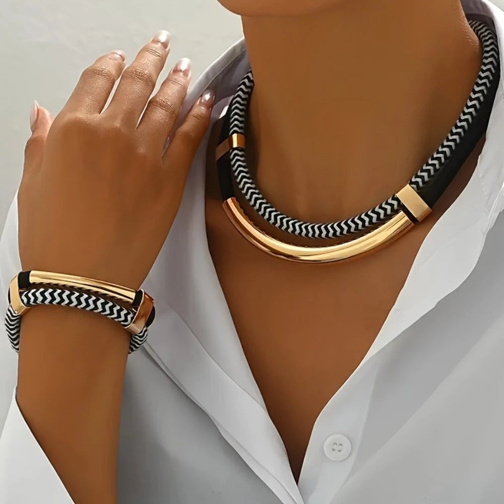 ▪︎ Set Collar y Pulsera Tubular Urban Luxe