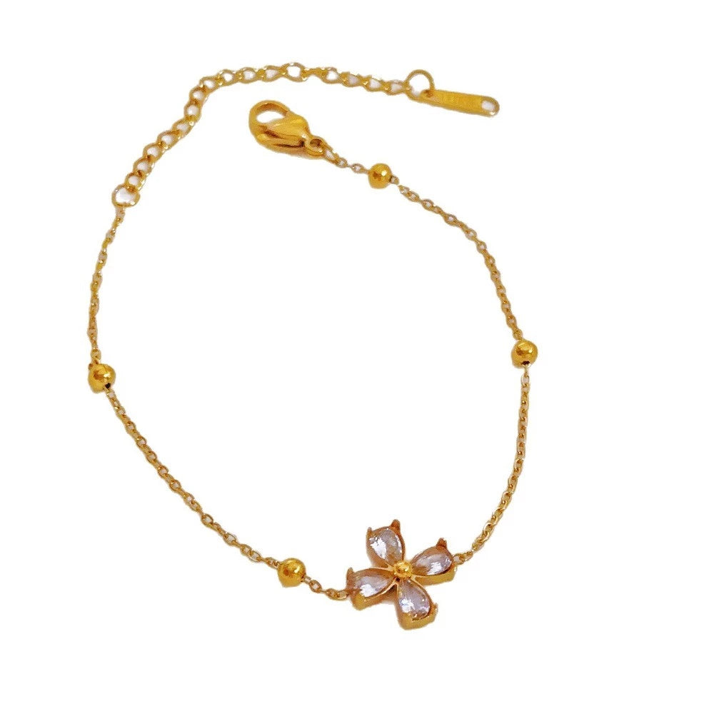 ▪︎ Collar Trébol de Circonitas en Acero Inoxidable