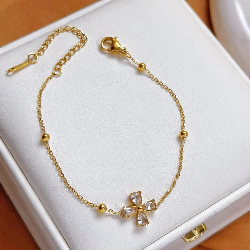 ▪︎ Collar Trébol de Circonitas en Acero Inoxidable