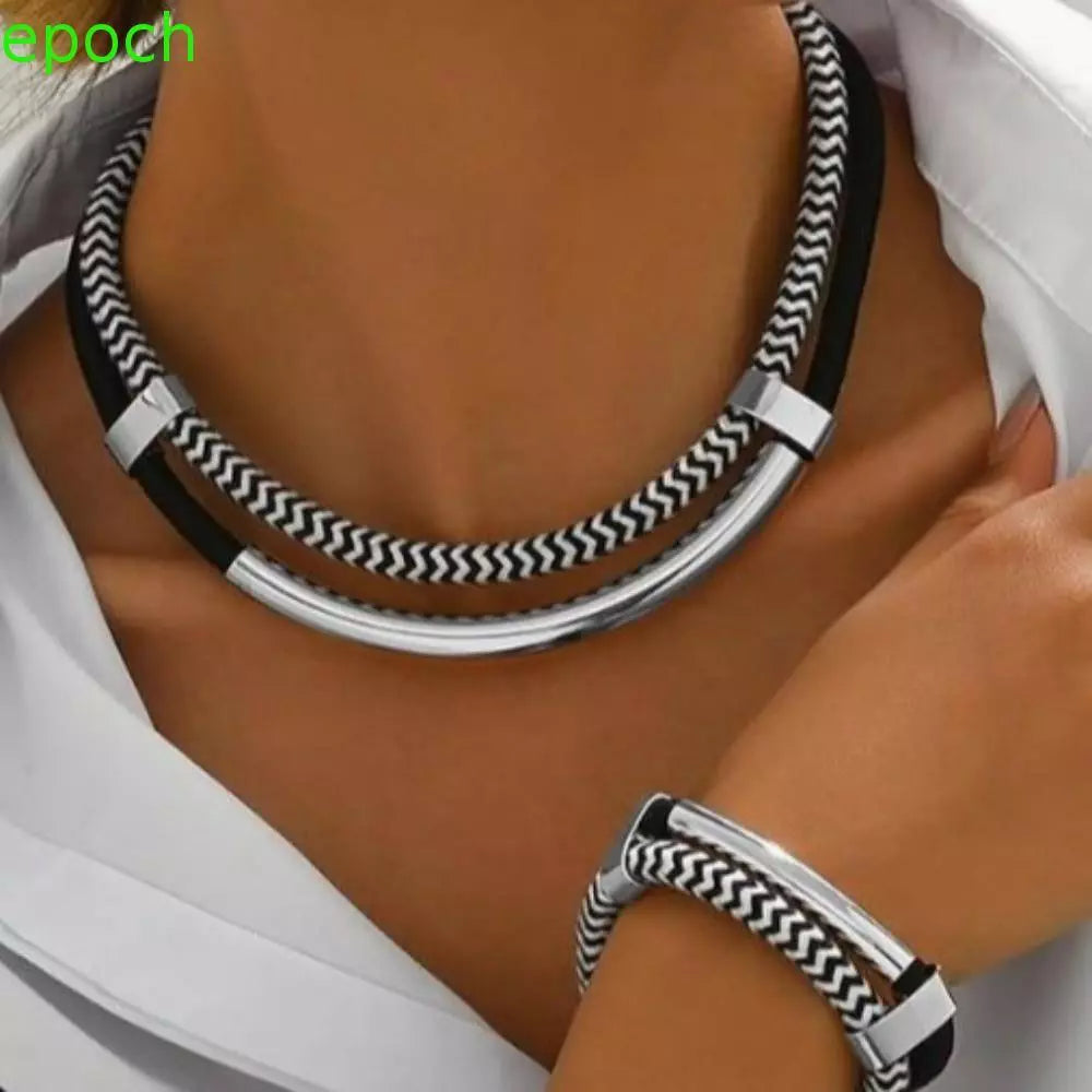 Set Collar y Pulsera Tubular Urban Luxe - Sienna Collares