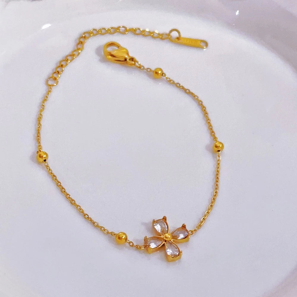 ▪︎ Collar Trébol de Circonitas en Acero Inoxidable