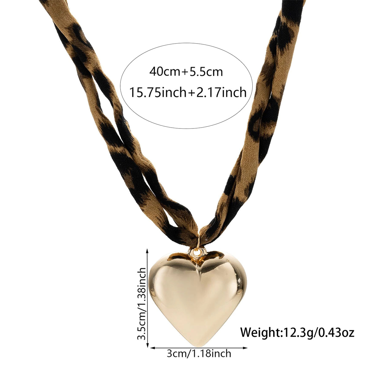 ▪︎ Gargantilla Leopardo con Corazón Wild Chic