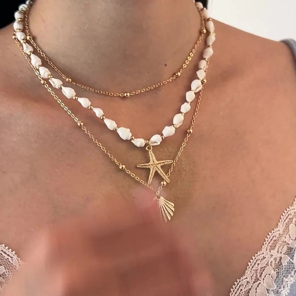 Set de 3 Collares Mar & Conchas Boho - Sienna Collares