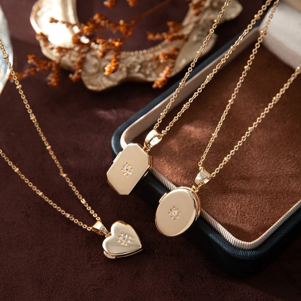 ▪︎ Collar Portafoto Corazón Dorado