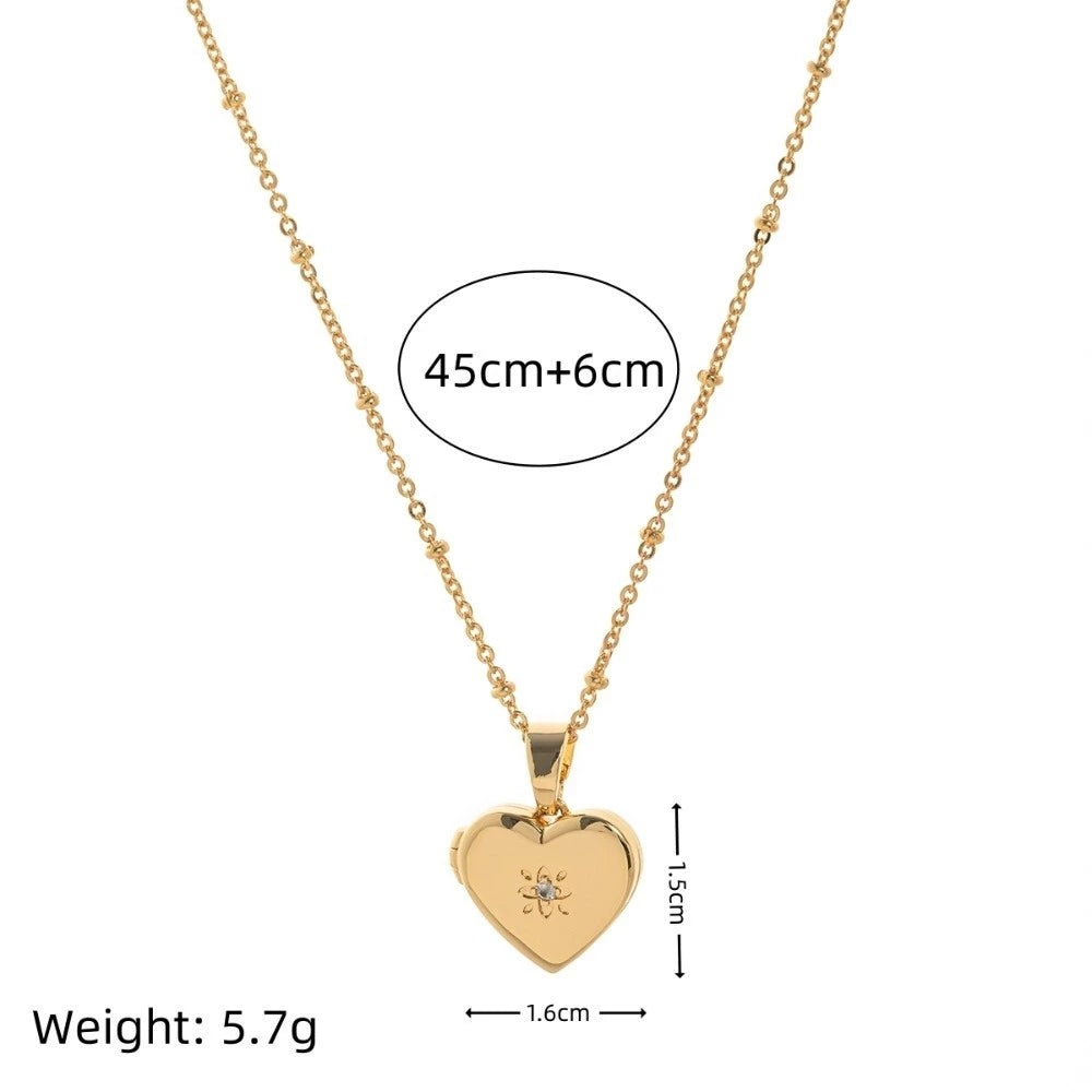 ▪︎ Collar Portafoto Corazón Dorado