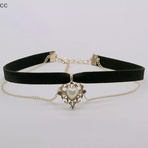 Gargantilla Terciopelo Corazón Vintage - Sienna Collares